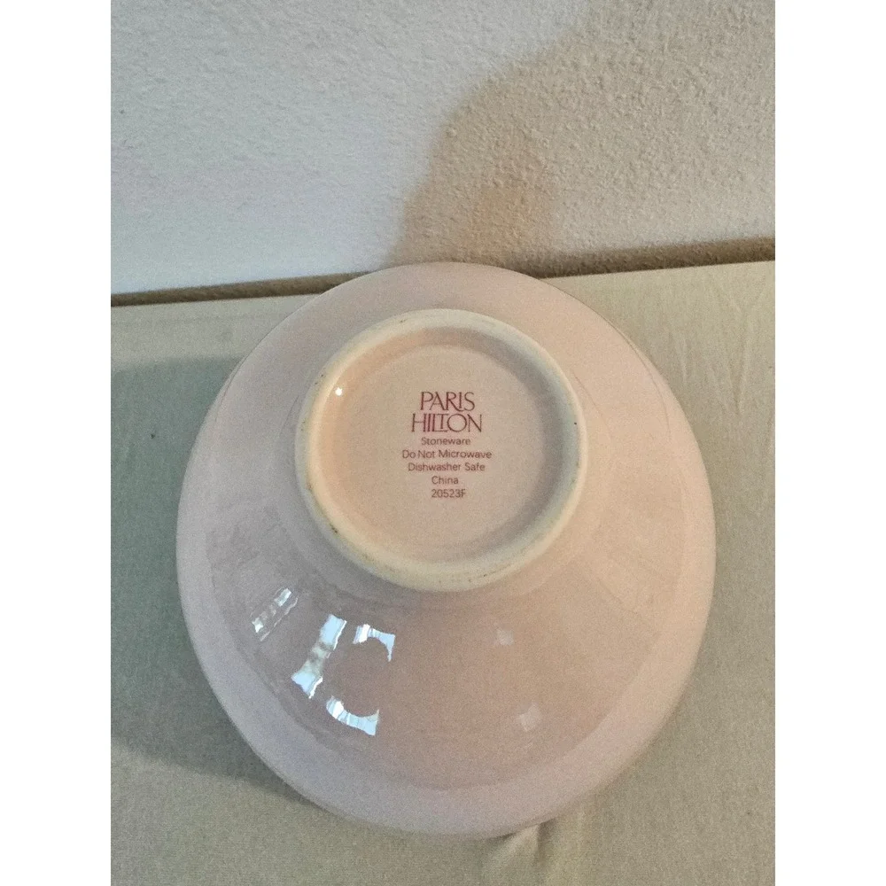 Paris Hilton 3-Piece Stoneware Mixing Bowl Set Pink Ombre Graduated Tones